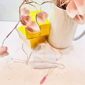 Kendra Scott Hot Pink adjustable gold tone necklace; never worn; no tag